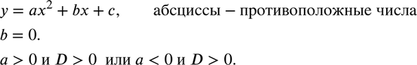 Изображение 797. При каком условии график квадратичной функции у = ах2 +  bх + с пересекает ось Ох в точках, абсциссы которых являются противоположными...